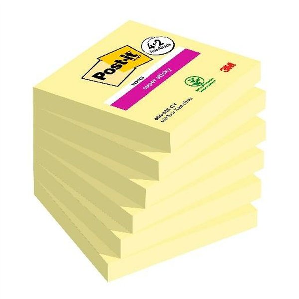 Sticky Notes Post-it Super Sticky Yellow 76 x 76 mm 6 Pieces (24 Units)
