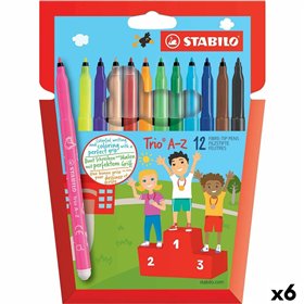 Set of Felt Tip Pens Stabilo Trio AZ Multicolour (6 Units)