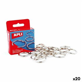 Rings Apli Silver Ø 20 mm Binding (20 Units)