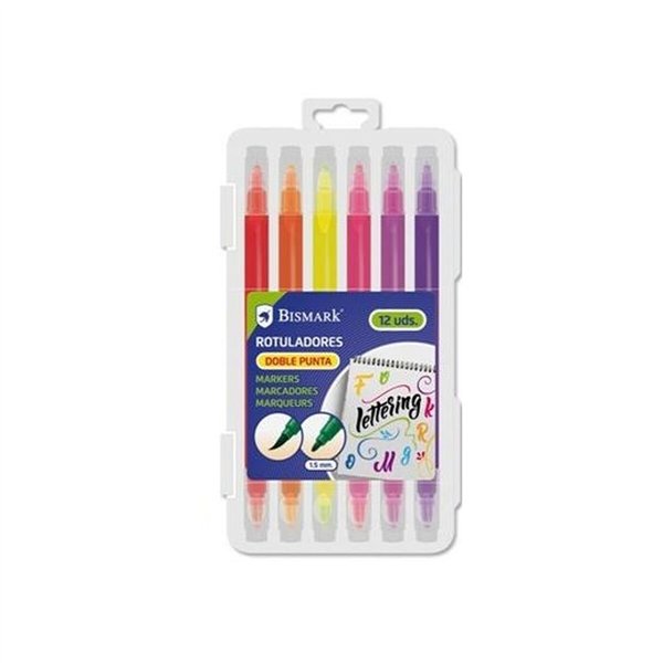 Set of Felt Tip Pens Bismark LETTERING Multicolour 12 Pieces (12 Units)