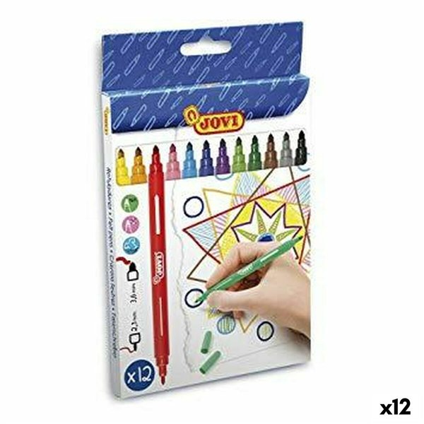 Set of Felt Tip Pens Jovi Multicolour 12 Pieces (12 Units)