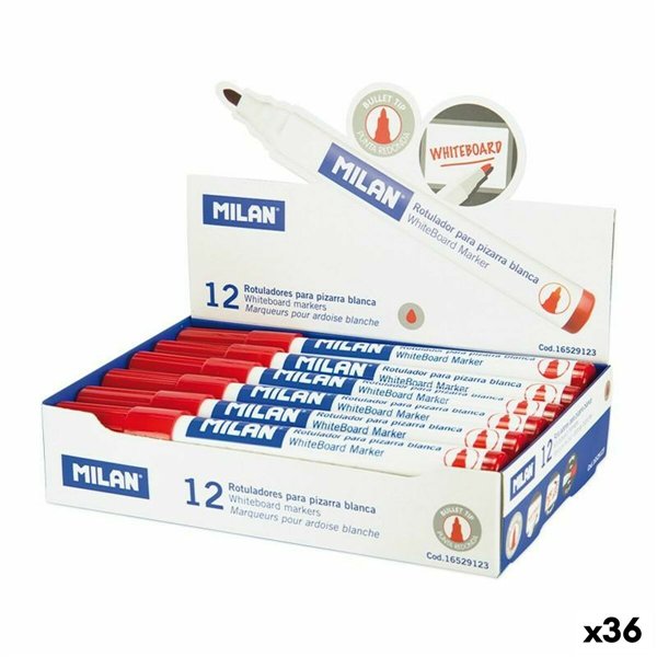 Set of Felt Tip Pens Milan Whiteboard 12 Pieces (36 Units)