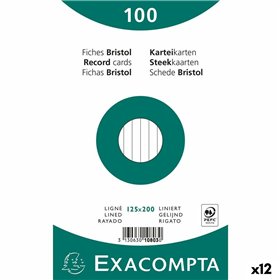 Cards Exacompta White 12,5 x 20 cm (12 Units)