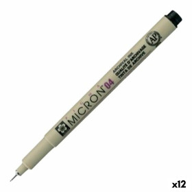 Felt-tip pens Talens Sakura PIGMA MICRON 04 Black (12 Units)