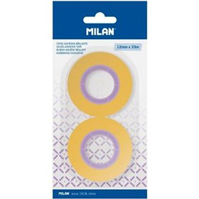 Adhesive Tape Set Milan Yellow 12 mm x 33 m 2 Pieces (12 Units)