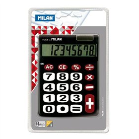 Calculator Milan Dual Black 14,5 x 10,6 x 2,1 cm (10 Units)