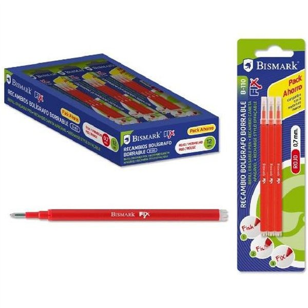 Refill for ballpoint pen Bismark B-110 Red 0,7 mm (12 Units)