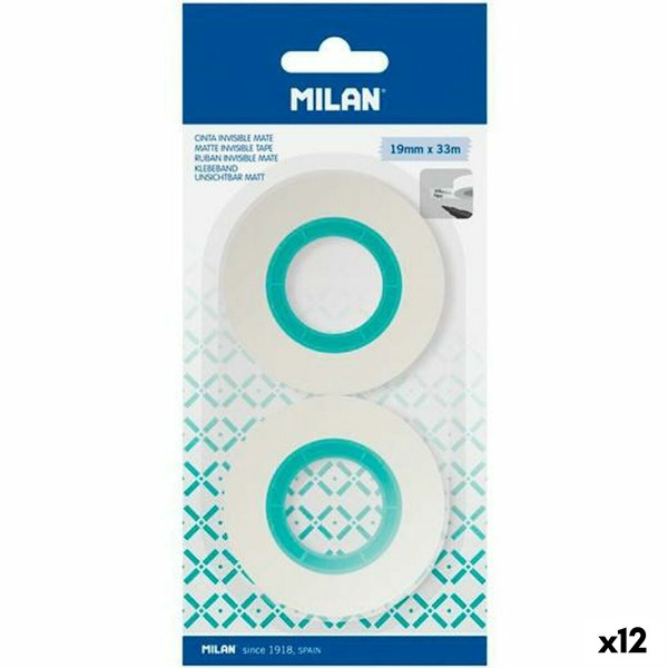 Adhesive Tape Set Milan Transparent 19 mm x 33 m 2 Pieces (12 Units)