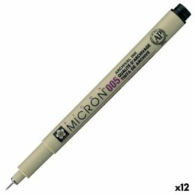Felt-tip pens Talens Sakura PIGMA MICRON 005 Black (12 Units)
