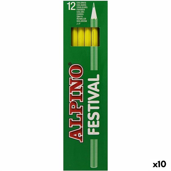 Colouring pencils Alpino Festival Yellow 12 Pieces (10 Units)