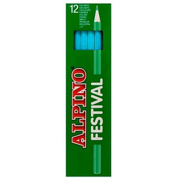 Colouring pencils Alpino Light Blue 12 Pieces (10 Units)