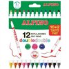 Set of Felt Tip Pens Alpino Double Multicolour 12 Pieces (24 Units)