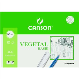 Drawing paper Canson VEGETAL BASIK A4 12 Sheets (20 Units)