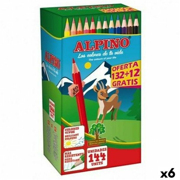 Colouring pencils Alpino KIDS EVOLUTION STRIPES Multicolour 144 Pieces (6 Units)