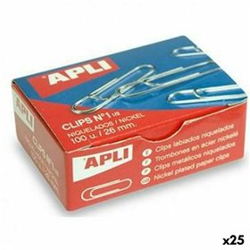 Clips Apli Nº 1½ Silver 26 mm (10 Pieces) (25 Units)