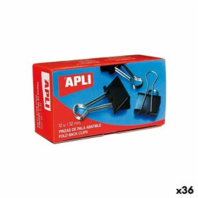 Clamps Apli Black Silver 51 mm (36 Units)