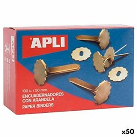 Metal binders Apli Golden 50 mm 100 Pieces (50 Units)