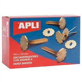 Metal binders Apli Golden 50 mm 100 Pieces (50 Units)