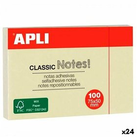 Sticky Notes Apli CLASSIC Yellow 75 x 50 mm 12 Pieces (24 Units)