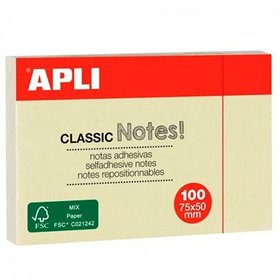 Sticky Notes Apli CLASSIC Yellow 75 x 50 mm 12 Pieces (24 Units)