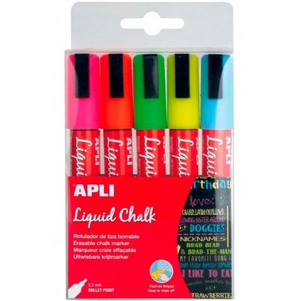 Liquid chalk marker Apli 5 Pieces (30 Units)