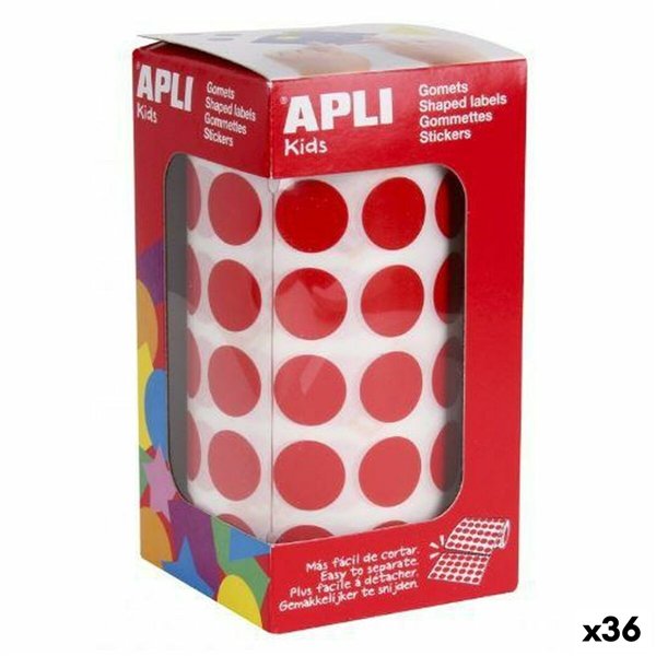 Stickers Apli Gomets Red Circular (36 Units)