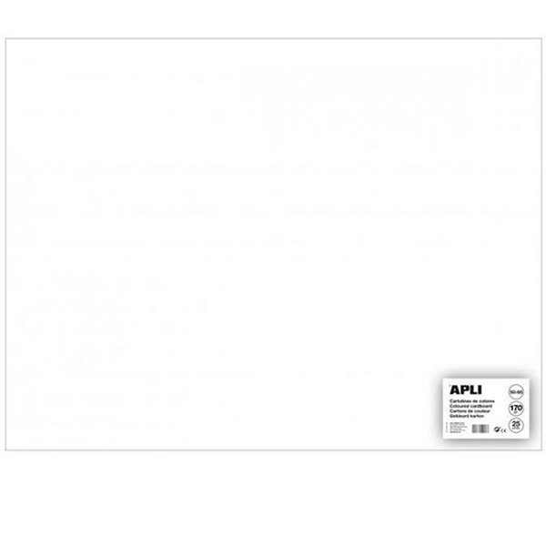 Cards Apli White 50 x 65 cm 25 Pieces (12 Units)