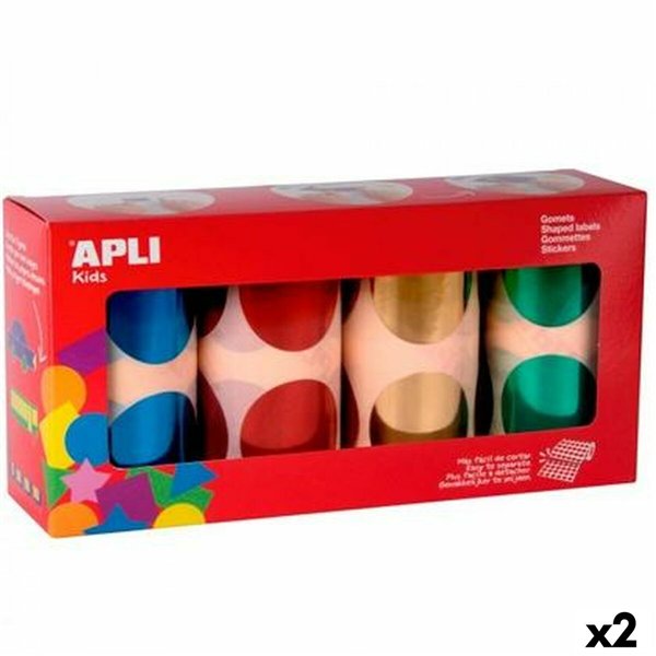 Stickers Apli Gomets Multicolour Circular 4 Pieces (2 Units)