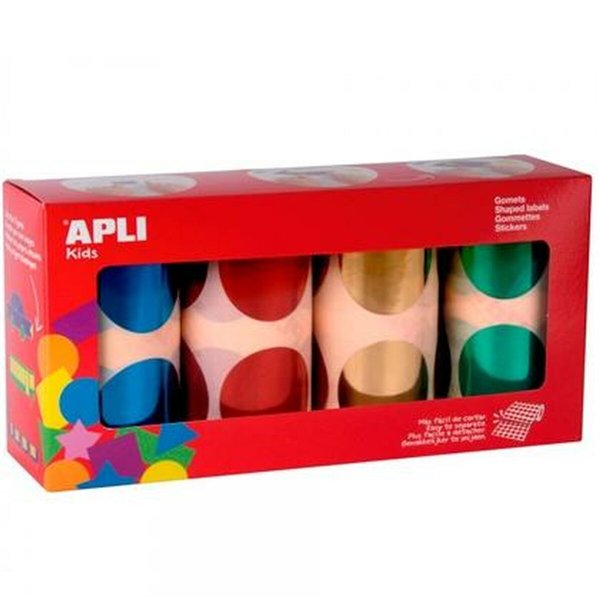 Stickers Apli Gomets Multicolour Circular 4 Pieces (2 Units)
