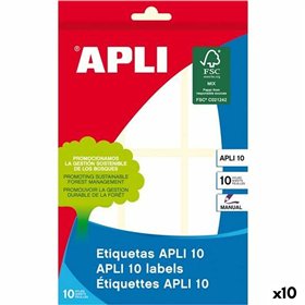 Adhesive labels Apli White Paper 10 Sheets 34 x 67 mm (10 Units)