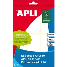 Adhesive labels Apli White Paper 10 Sheets 34 x 67 mm (10 Units)