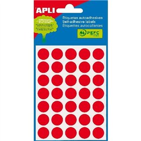 Adhesive labels Apli Red Circle Circular 5 Sheets (10 Units)