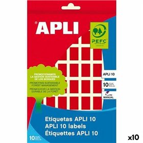 Adhesive labels Apli Red Paper 8 Sheets 12 x 18 mm (10 Units)