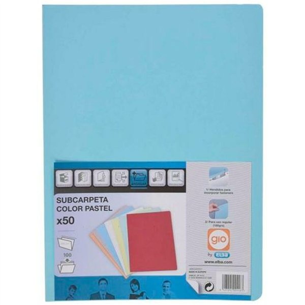 Subfolder Elba Pastel Blue A4 50 Pieces (5 Units)