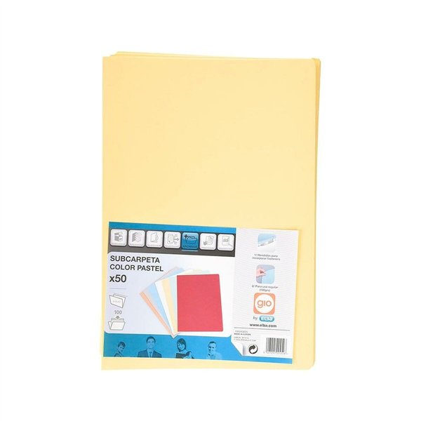 Set of Subfolders Elba Yellow A4 50 Pieces (5 Units)