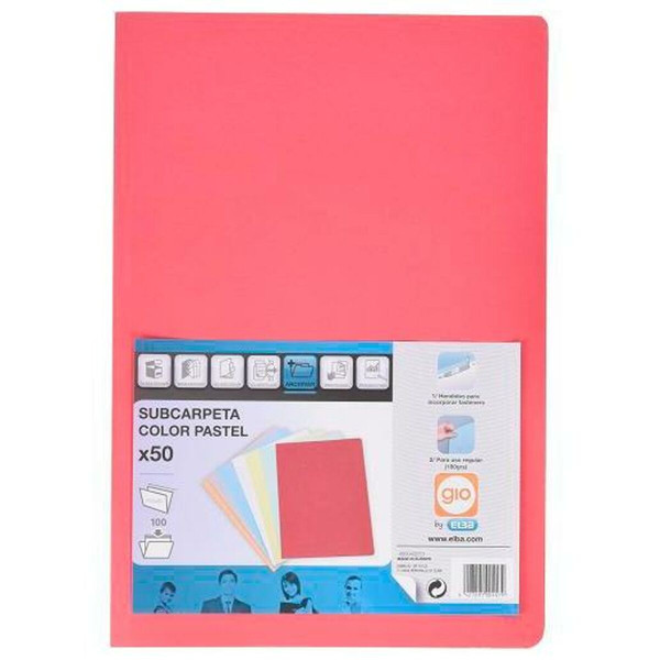 Subfolder Elba Red A4 50 Pieces (5 Units)