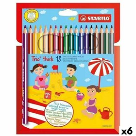 Colouring pencils Stabilo TRIO THICK Multicolour 18 Pieces (6 Units)