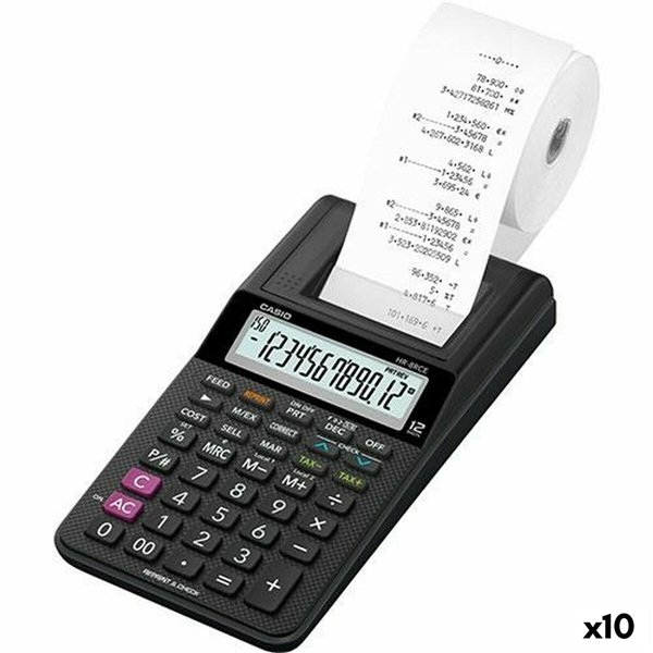 Printer calculator Casio HR-8RCE Black (10 Units)
