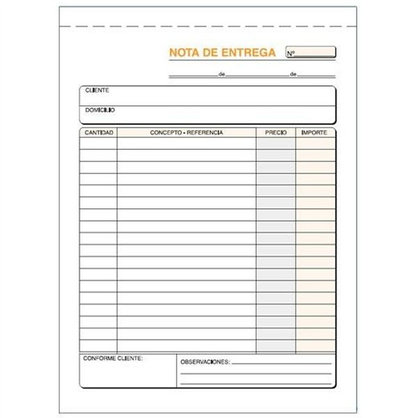 Delivery Book 15 x 21 cm (5 Units)