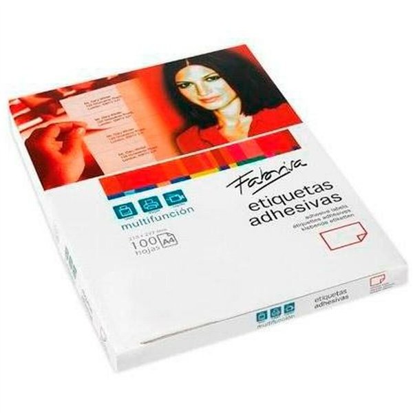 Adhesive labels Fabrisa White 100 Sheets 105 x 42,4 mm (5 Units)