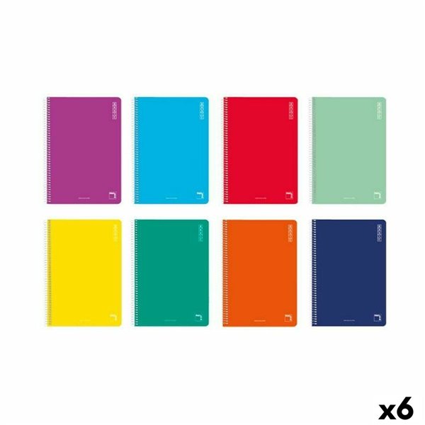 Set of exercise books Pacsa BASIC Quarto 80 Sheets 10 Pieces (6 Units)