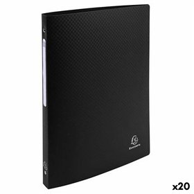 Ring binder Exacompta Black A4 (20 Units) (4 Units)