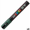 Acrylic paint marker POSCA PC-5M Dark green 1,8-2,5 mm (6 Units)