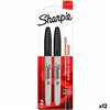 Set of Felt Tip Pens Sharpie Black 2 Pieces (12 Units)