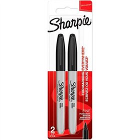 Set of Felt Tip Pens Sharpie Black 2 Pieces (12 Units)
