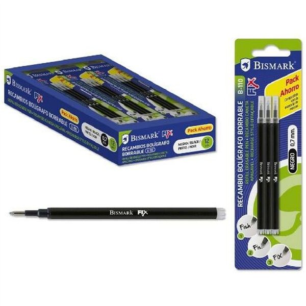 Refill for ballpoint pen Bismark B-110 Black 0,7 mm (12 Units)