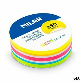 Set of Sticky Notes Milan Neon Multicolour 12 Pieces (18 Units)