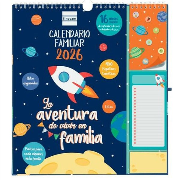 Wall calendar Finocam Multicolour Paper 2025-2026 30 x 21 cm 21,5 x 32,5 cm
