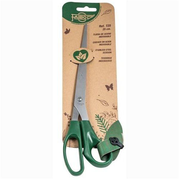 Scissors Faibo Green Stainless steel Plastic 25 cm (10 Units)