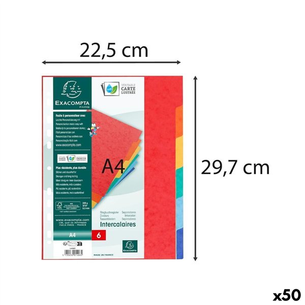Seperators Exacompta NATURE FUTURE Multicolour A4 (50 Units)